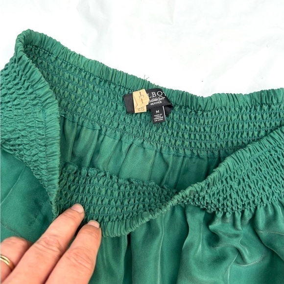 TALBOT green silk skirt size medium - Picture 3 of 10